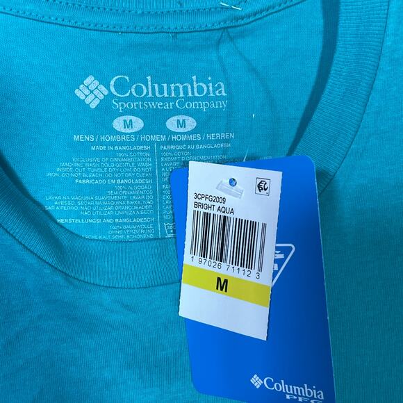 Columbia men's Oro Short Sleeve Graphic T-Shirt - Bright Aqua medium - Picture 4 of 4